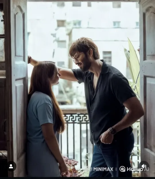 Romantic Couple's Intimate Moment on Rustic Balcony – AI Generated Video | Hailuo AI