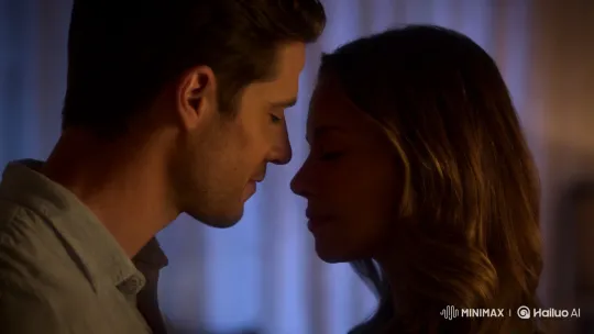 Intimate Moment: Couple's Tender Kiss in Warm Lighting – AI Generated Video | Hailuo AI