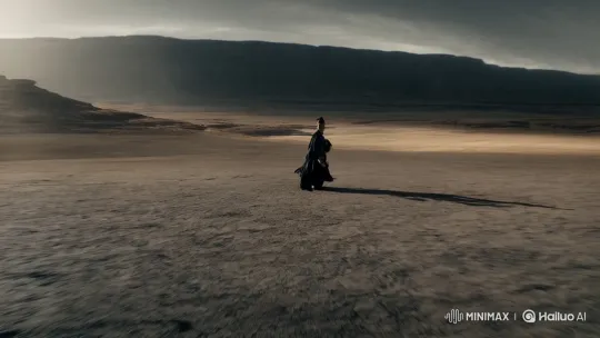 Lone Figure Performs Ritual in Desolate Landscape – AI Generated Video | Hailuo AI