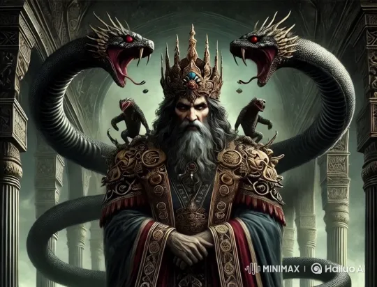 Zahhak the Mardush: Grandeur and Menace in Mythical Rule – AI Generated Video | Hailuo AI