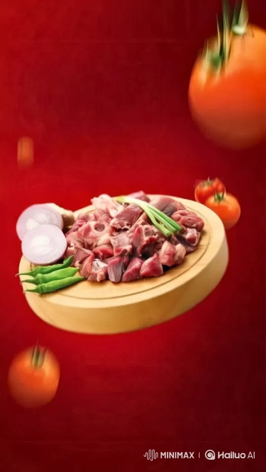 Vibrant Aesthetic of Rotating Plate with Fresh Ingredients – AI Generated Video | Hailuo AI