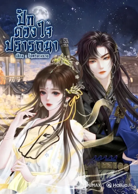 Traditional East Asian Couple in Ornate Clothing with Enchanting Night Background – AI Generated Video | Hailuo AI