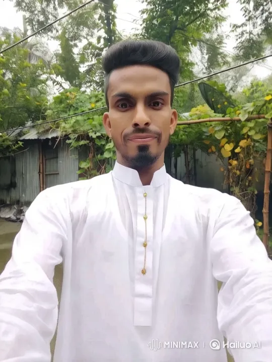 Young Man in White Kurta Amidst Lush Greenery – AI Generated Video | Hailuo AI