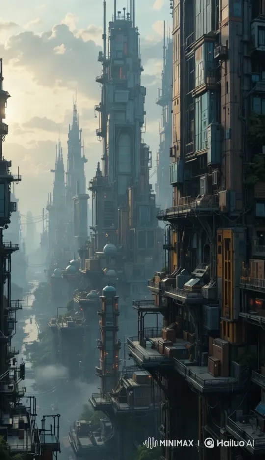 Futuristic Cityscape: A Blend of Nature and Technology – AI Generated Video | Hailuo AI