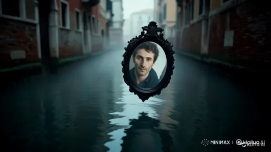 Enchanted Mirror Glides Through Foggy Canal to Starry Reflection – AI Generated Video | Hailuo AI