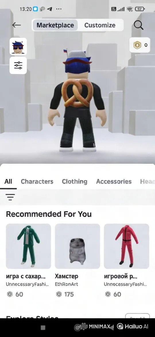Blue-haired Character Runs Through Dynamic Minimalist Scenes – AI Generated Video | Hailuo AI