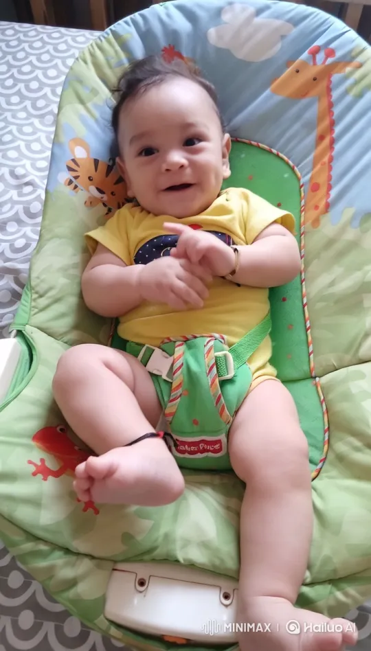 Baby Dances and Mimics Kung Fu in Colorful Seat – AI Generated Video | Hailuo AI
