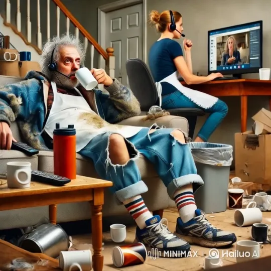 Man Assaulted in Chaotic Living Room by Woman – AI Generated Video | Hailuo AI