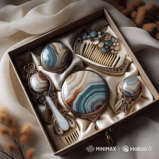 Elegant Ivory and Agate Jewelry Display – AI Generated Video | Hailuo AI