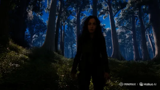 Layla's Determined Journey Through a Majestic Moonlit Forest – AI Generated Video | Hailuo AI