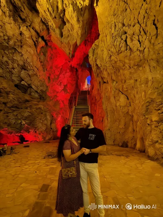 Couple's Dynamic Kungfu in Colorful Cave Setting – AI Generated Video | Hailuo AI