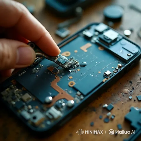 Miniature Workers in Smartphone's Inner Workings – AI Generated Video | Hailuo AI