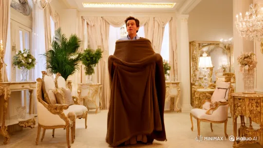 Magician Transforms into Bear in Elegant Room – AI Generated Video | Hailuo AI