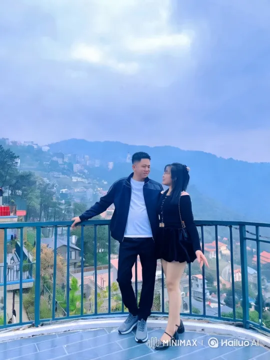 Couple Performs Dynamic Kung Fu on Scenic Hillside Balcony – AI Generated Video | Hailuo AI