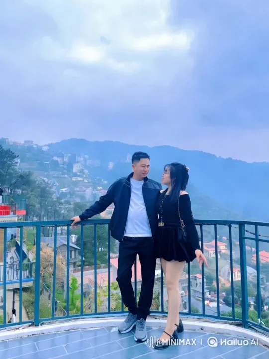 Couple Performs Dynamic Kung Fu on Scenic Hillside Balcony – AI Generated Video | Hailuo AI