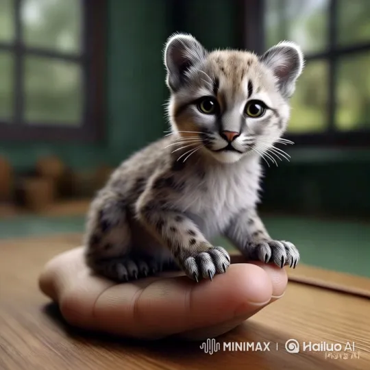 Close-up of Tiny Leopard Cub in Serene Setting – AI Generated Video | Hailuo AI