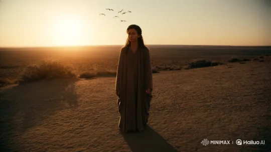 Lone Figure in Vast Landscape: A Journey of Solitude – AI Generated Video | Hailuo AI