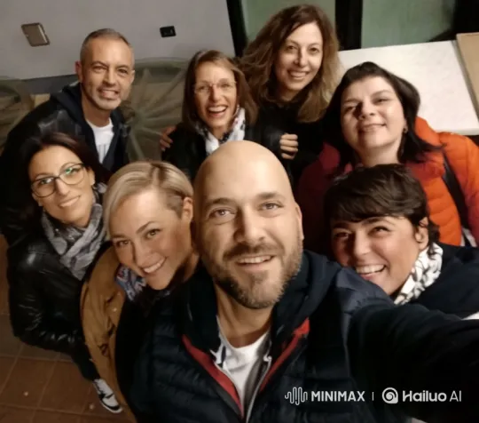 Dynamic Group Portrait in Stylish Indoor Setting – AI Generated Video | Hailuo AI