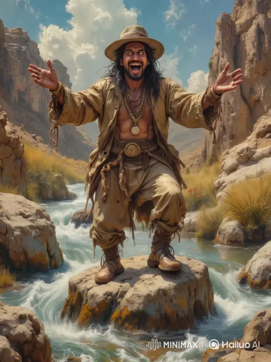 Shaman Embraces Nature Amidst Mountain Storm – AI Generated Video | Hailuo AI