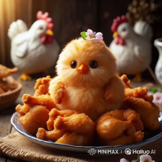 Adorable Chick Dancing on Fried Chicken Plate – AI Generated Video | Hailuo AI