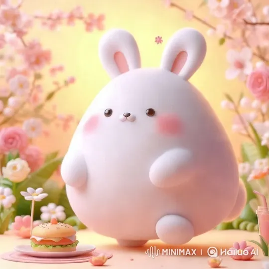 Magical Transformation: Bunny to Chick at Cake Surprise – AI Generated Video | Hailuo AI