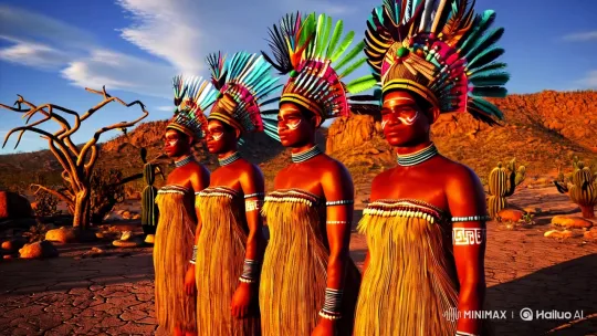 Indigenous Unity in Traditional Splendor – AI Generated Video | Hailuo AI