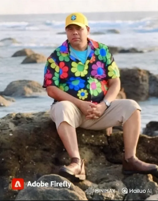 Vibrant Man Relaxing by the Serene Sea – AI Generated Video | Hailuo AI