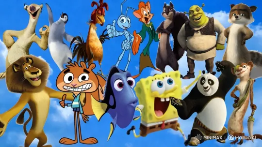 Animated Characters Engage in Intense, Colorful Fight Scene – AI Generated Video | Hailuo AI