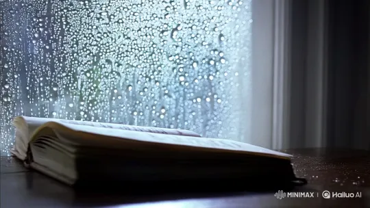Melancholic Reflection: Girl, Diary, and Raindrops – AI Generated Video | Hailuo AI