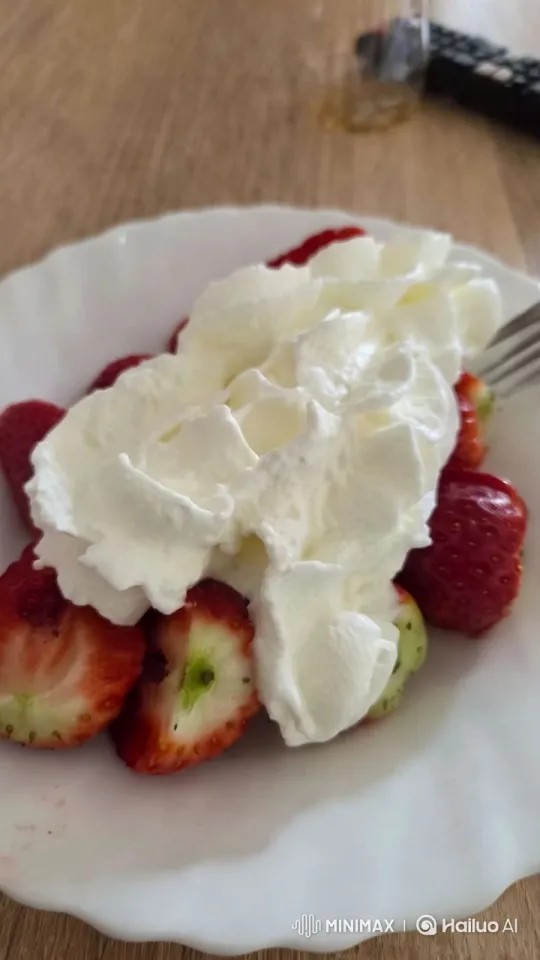 Young Woman Savors Strawberry Delight – AI Generated Video | Hailuo AI