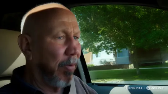 Elderly Man Reflectively Drives Through Suburban Tranquility – AI Generated Video | Hailuo AI