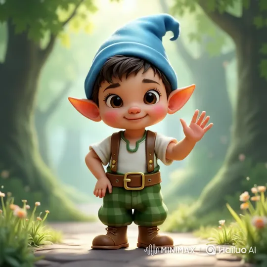 Magical Forest: Fairy Tale Scene with Gnome and Nature – AI Generated Video | Hailuo AI