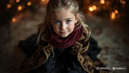 Sad Smile of a Girl in Richly Embroidered Coat – AI Generated Video | Hailuo AI