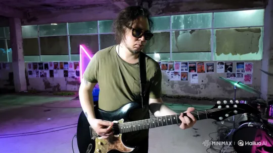 Grungegoth Band Performs in Abandoned Warehouse Setting – AI Generated Video | Hailuo AI