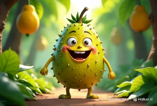 Dancing Fruit Character in Vibrant Forest Setting – AI Generated Video | Hailuo AI