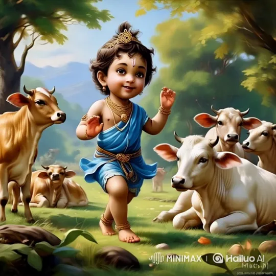 Boy and Cows in Pastoral Harmony – AI Generated Video | Hailuo AI