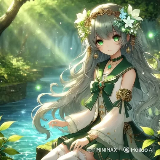 Enchanted Forest Maiden in Live2D Animation – AI Generated Video | Hailuo AI