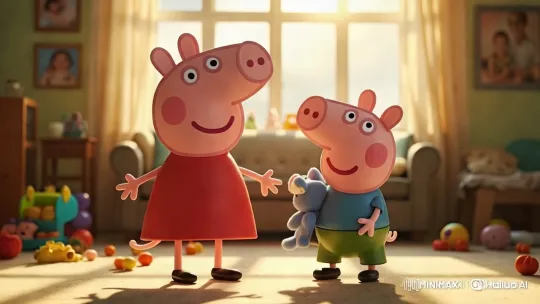 Peppa Pig: Unexpected Shotgun Scene in Bright Room – AI Generated Video | Hailuo AI