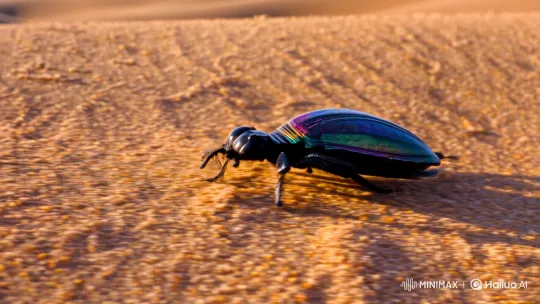 Scarab Beetle's Journey in Ancient Egypt's Sands – AI Generated Video | Hailuo AI