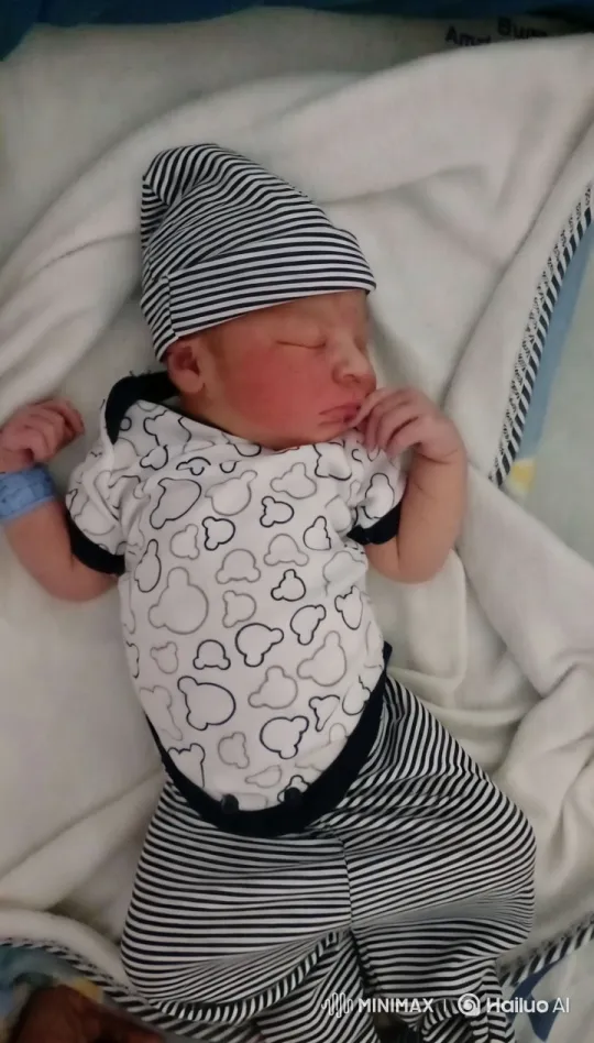 Newborn Baby in Cozy Cloud-Themed Outfit – AI Generated Video | Hailuo AI
