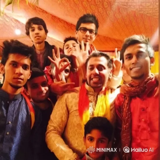 Vibrant Cultural Gathering: Friends Celebrate in Traditional Attire – AI Generated Video | Hailuo AI
