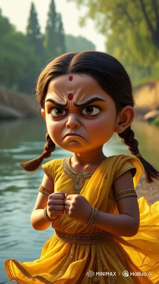 Sad Girl in Traditional Dress by Serene River – AI Generated Video | Hailuo AI