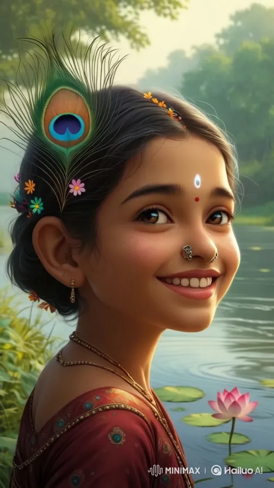 Joyful Girl by the Peaceful Lake in Live2D Animation – AI Generated Video | Hailuo AI