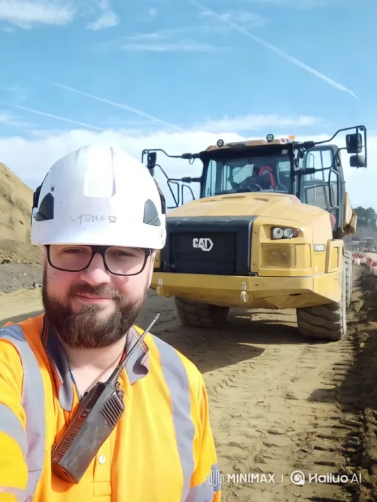 Construction Worker Witness Robot Transformation on Site – AI Generated Video | Hailuo AI