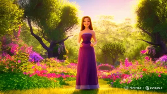 Zuzu in Serene Garden: Celebration of Love and Nature – AI Generated Video | Hailuo AI
