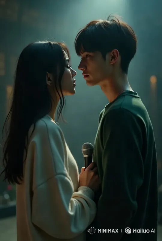 Romantic Stage Encounter with Dramatic Microphone Drop – AI Generated Video | Hailuo AI