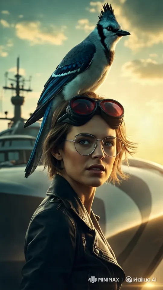 Sci-Fi Adventure: Pilot, Blue Jay, and Pirate Ship – AI Generated Video | Hailuo AI