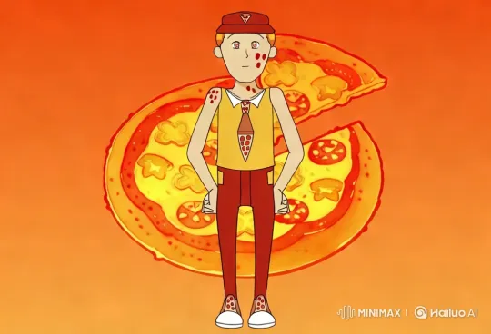 Vibrant Pizza-Themed Outfit and Culinary Display – AI Generated Video | Hailuo AI