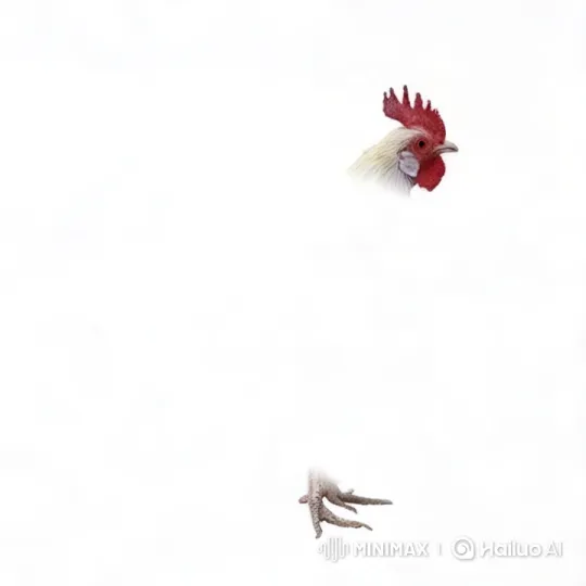 Majestic White Cockerel in Misty Serenity – AI Generated Video | Hailuo AI