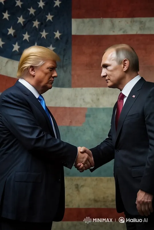 Formal Handshake Between Two Men in Front of American Flag – AI Generated Video | Hailuo AI